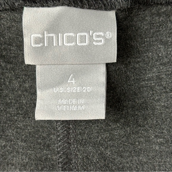 Chicos Faux Leather Grey Ponte Leggings, Size 20 - Picture 7 of 10